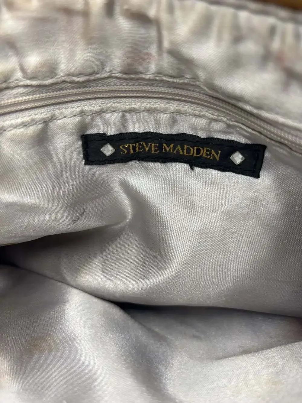 Steve Madden Tan Faux Leather Crossbody Clutch with Buckle Details